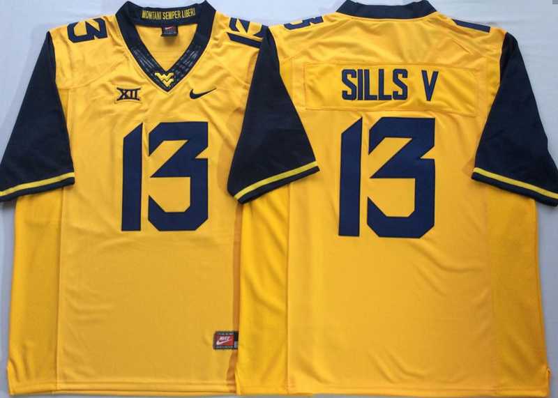 West Virginia Mountaineers 13 David Sills V Yellow College Football Jersey,We sell and wholesale West Virginia Mountaineers 13 David Sills V Yellow College Football Jersey on line form chian!